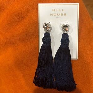 Hill house the tassel earring, glass heart silver set pierced ear new w tags